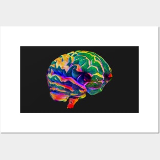 Colorful Glass Human Brain Posters and Art